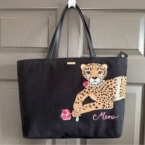 RARE Kate Spade ♠️ New York Lounging Cheetah Francis tote bag meow